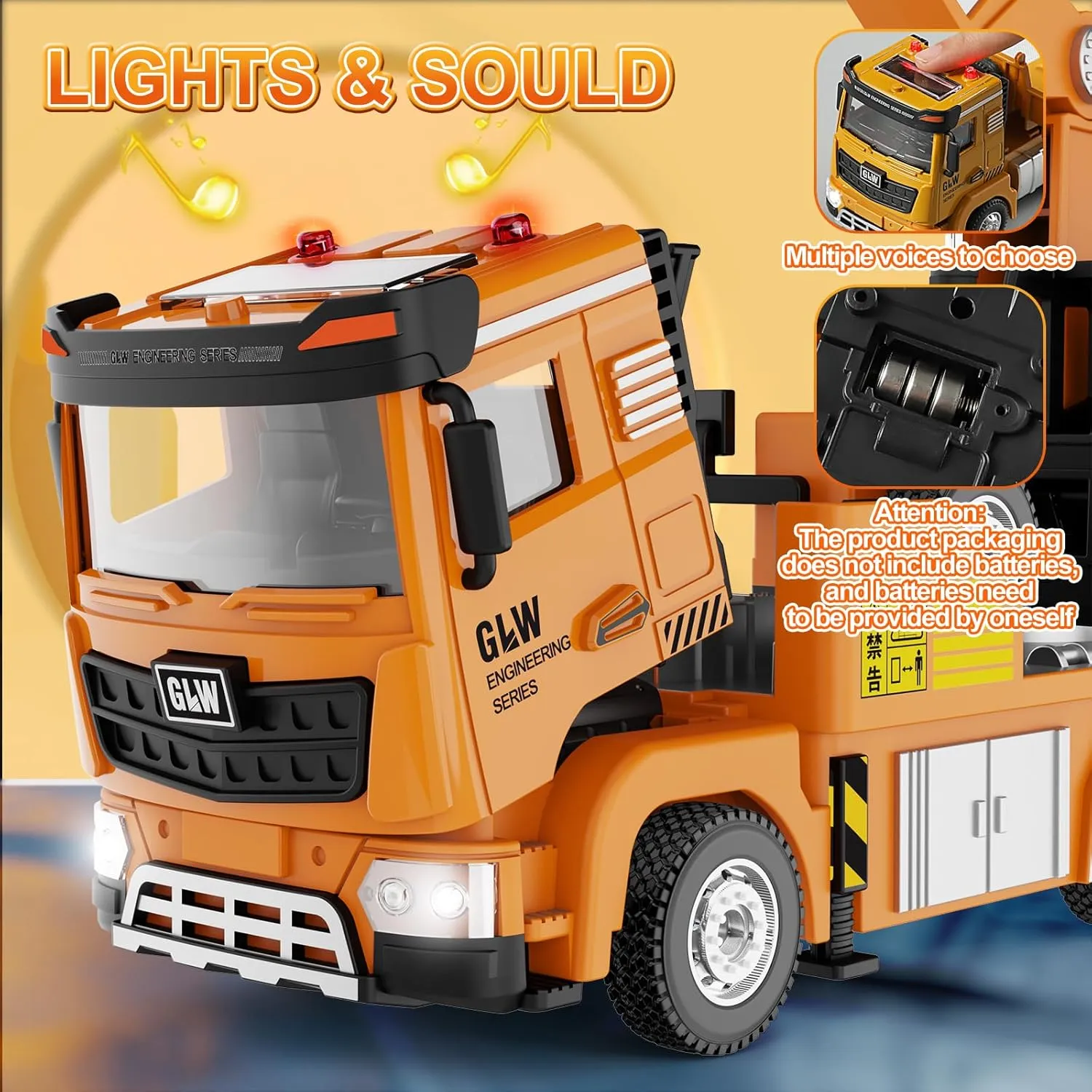 Large Construction Toy – 1:40 Alloy Simulation Model, Realistic Lights & Sounds, Educational Engineering Vehicle for Ages 3-8, Boys and Girls