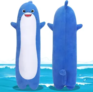 Large Shark Stuffed Animal, 33.5' Long Shark Plush, Cute Plushie Body Pillow, Kawaii Big Plush Toy Animal Gift, Sleeping Hugging Pillow for Kids & Adults