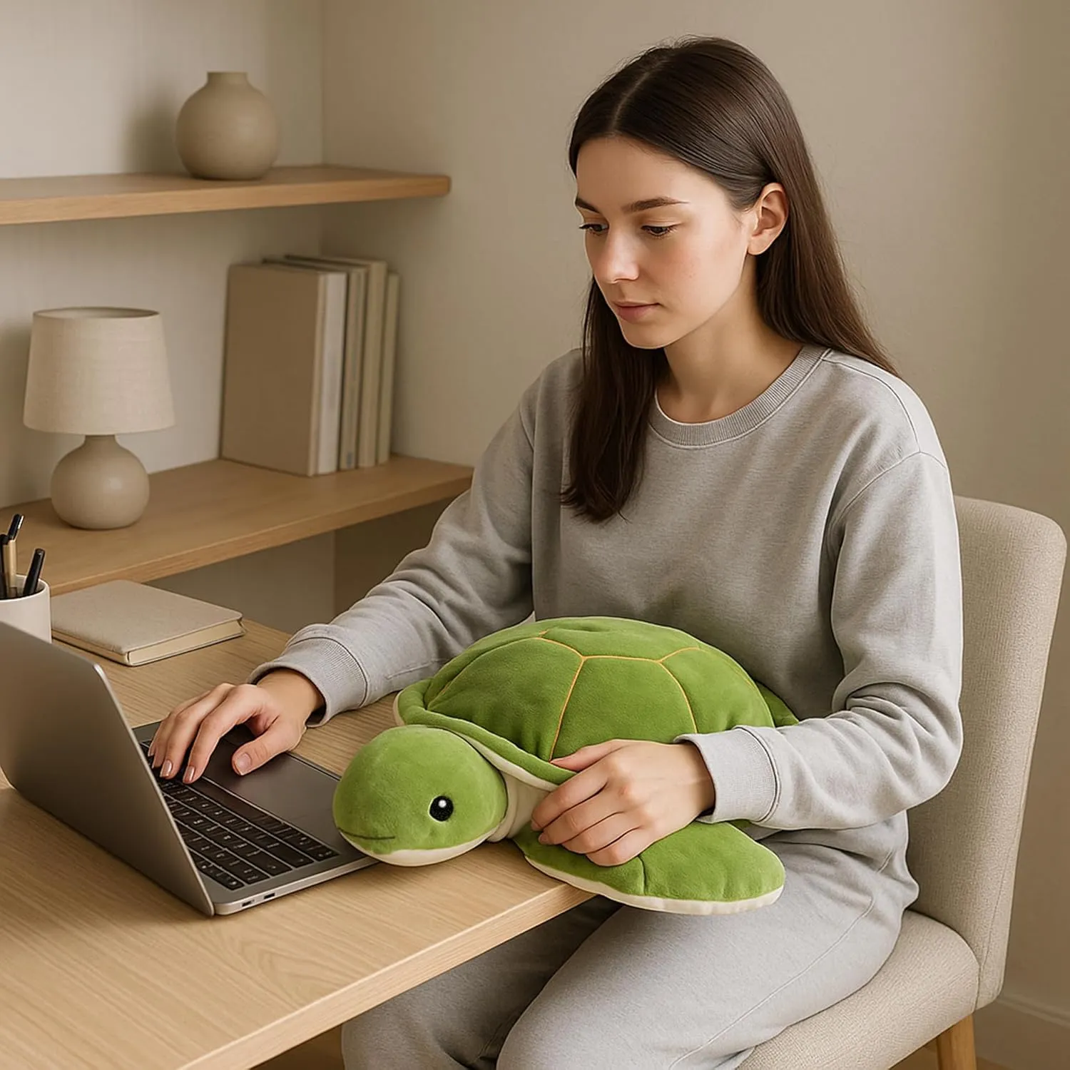 Large Weighted Sea Turtle Stuffed Animal Plush Toy with Embroidered Eyes and Removable Weight Pack - 28 Inches, 5 lb for Kids and Adults