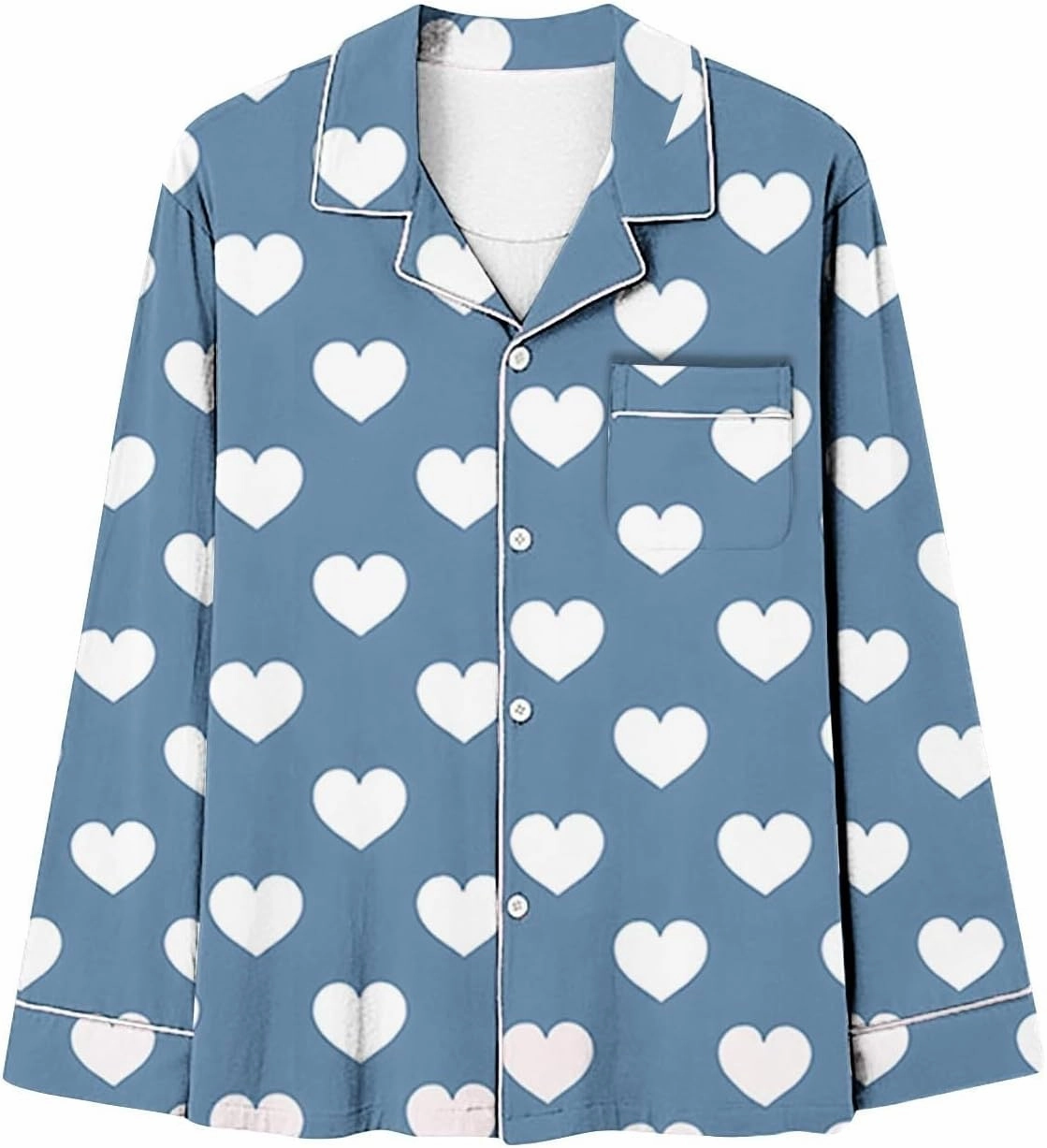 Lastesso Pajamas for Women Set Loose Comfy Long Sleeve Button down and Lounge Long Pants Fashion Print Nightwear 2 Sets