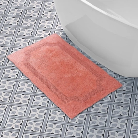Laura Ashley Reversible Cotton 21 x 34 in. Bath Mat, Coral