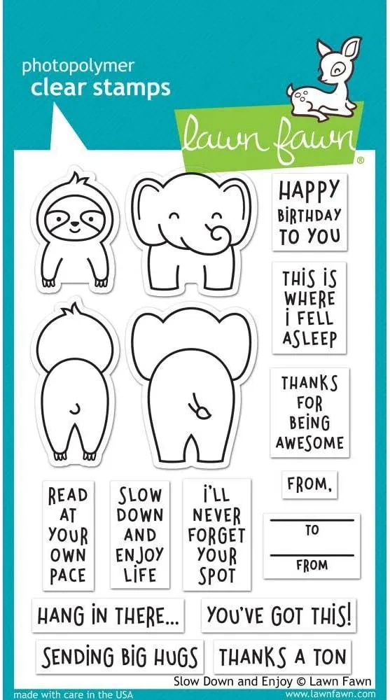 Lawn Fawn Clear Stamps 4"X6"-Slow Down & Enjoy