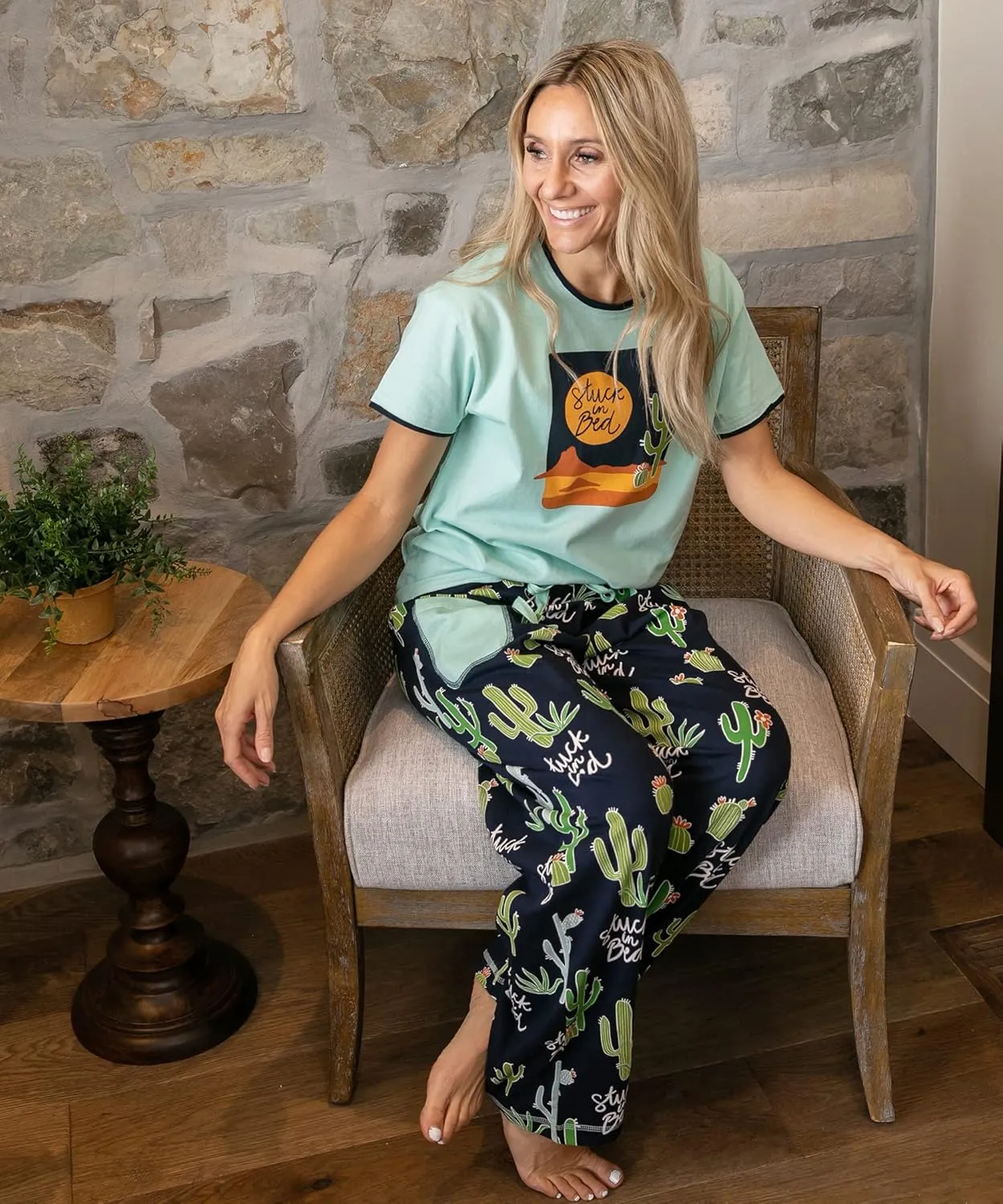 Lazy One Women's Pajama Set, Short Sleeves with Cute Prints, Relaxed Fit