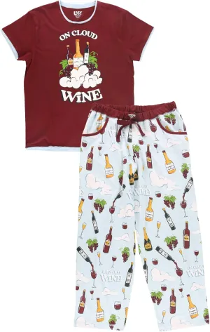 Lazy One Women's Pajama Set, Short Sleeves with Cute Prints, Relaxed Fit