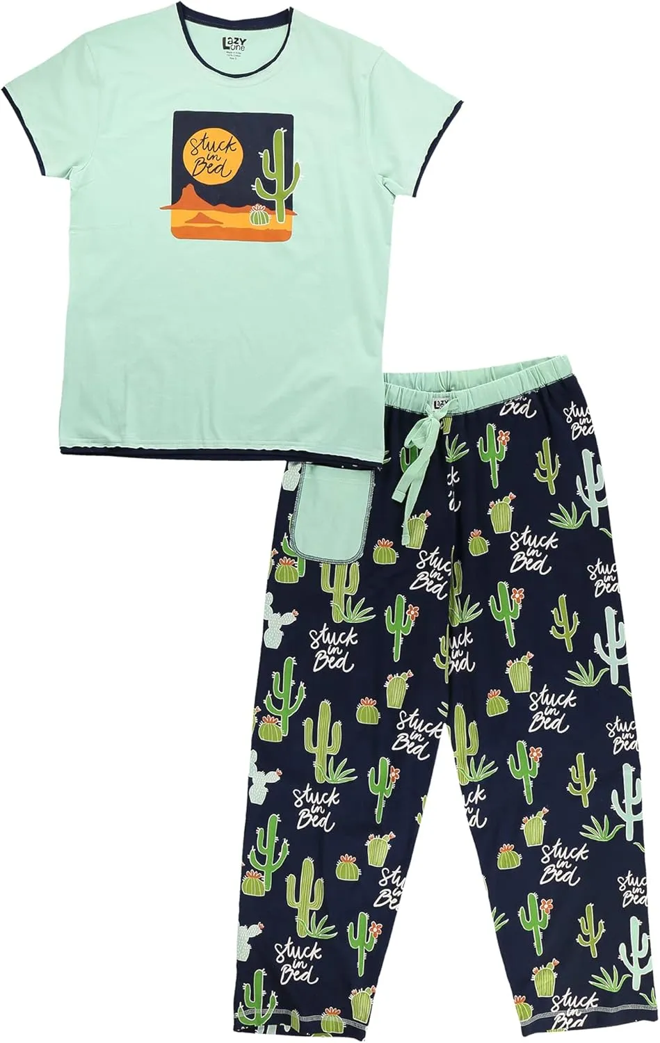 Lazy One Women's Pajama Set, Short Sleeves with Cute Prints, Relaxed Fit