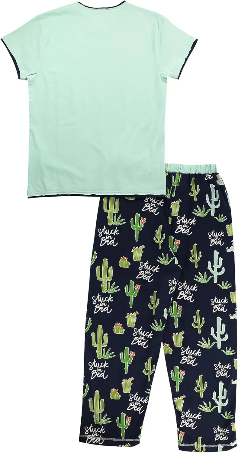 Lazy One Women's Pajama Set, Short Sleeves with Cute Prints, Relaxed Fit