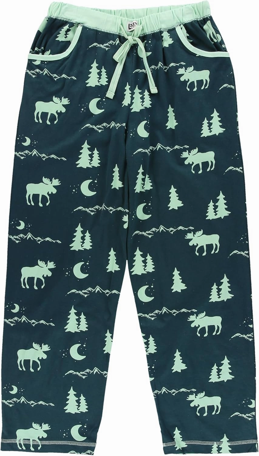 Lazy One Pajamas for Women, Cute Moose Pajama Pants and Top Separates