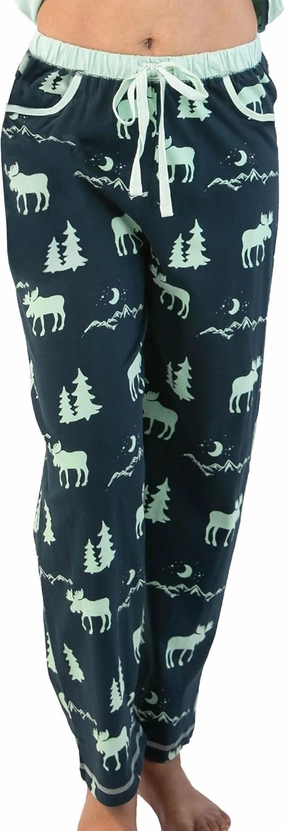 Lazy One Pajamas for Women, Cute Moose Pajama Pants and Top Separates