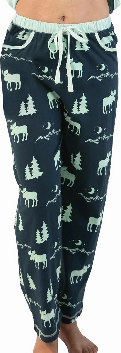 Lazy One Pajamas for Women, Cute Moose Pajama Pants and Top Separates