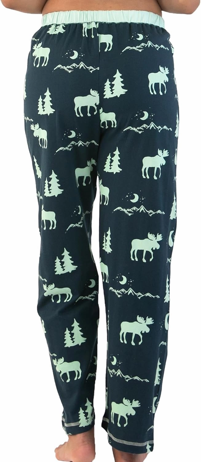 Lazy One Pajamas for Women, Cute Moose Pajama Pants and Top Separates