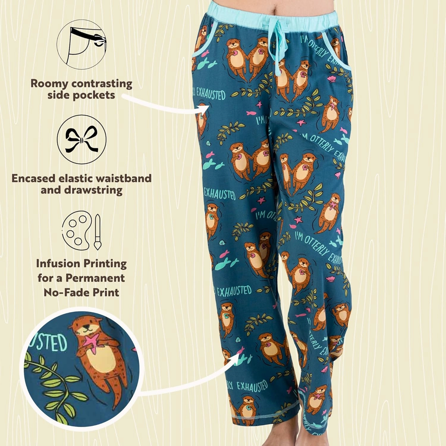 Lazy One Pajamas for Women, Cute Ocean Pajama Pants and Top Separates