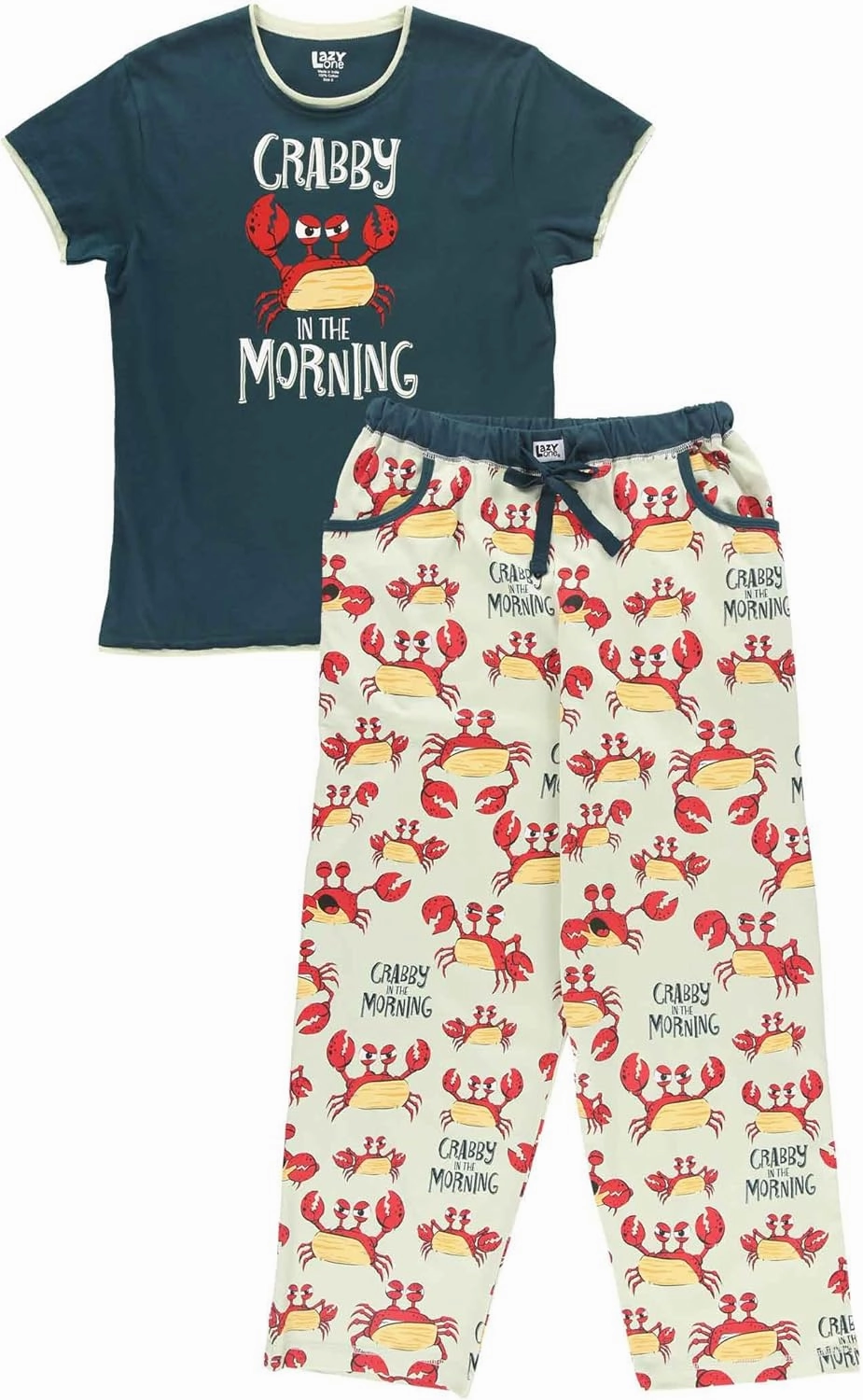 Lazy One Women's Pajama Set, Short Sleeves with Cute Prints, Relaxed Fit