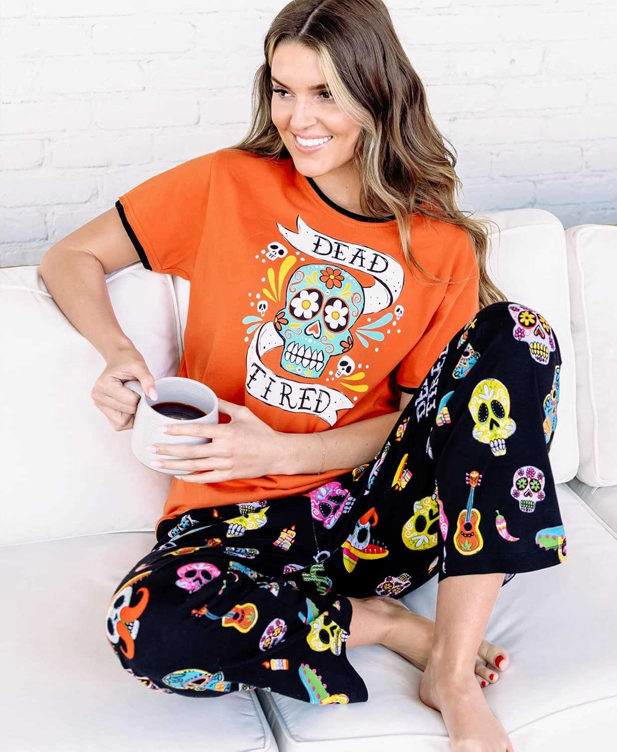 Lazy One Women's Pajama Set, Short Sleeves with Cute Prints, Relaxed Fit