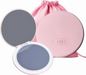 LED Compact Mirror with Light and 1x and 10x Magnifying Mirror in 5-inch Mini Size Ideal for Travel (Pink)