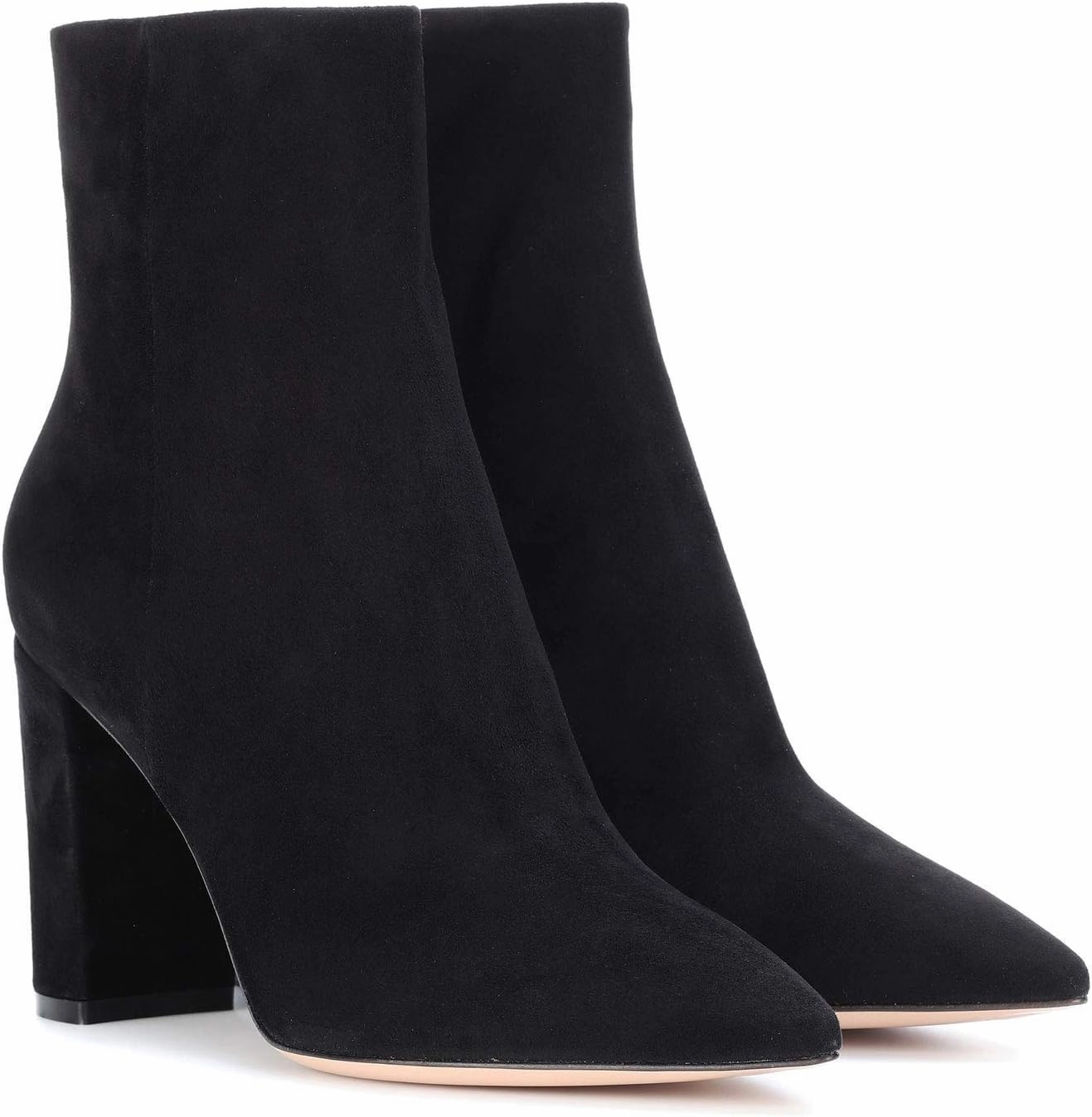 LEHOOR Women Fashion Chunky Block Heel Pointed Toe Ankle Booties Classic Side Zipper Short Boots 4-11 M US