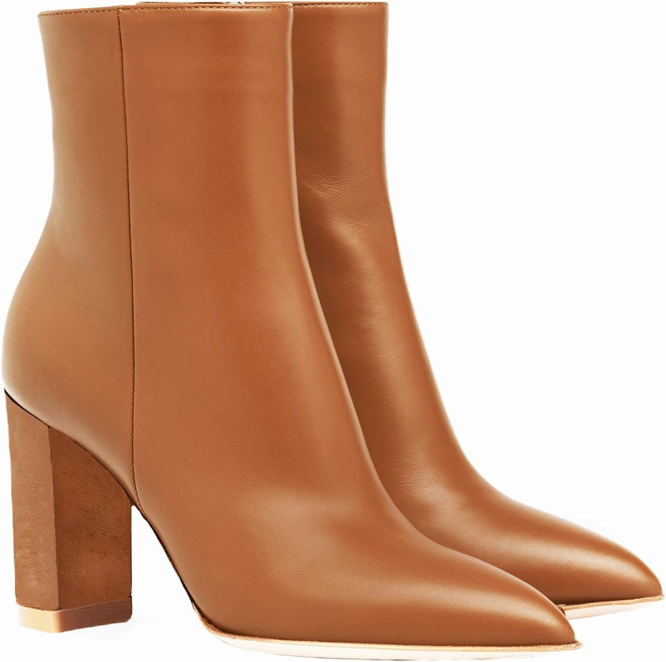 LEHOOR Women Fashion Chunky Block Heel Pointed Toe Ankle Booties Classic Side Zipper Short Boots 4-11 M US