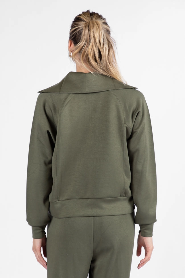 Let's Just Stay Green Quarter Zip Knit Pullover FINAL SALE