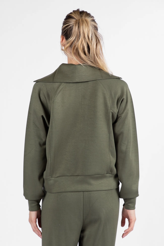 Let's Just Stay Green Quarter Zip Knit Pullover FINAL SALE