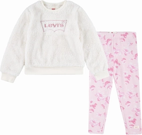 Levi's baby-girls Crewneck Sweatshirt and Joggers 2-piece Outfit Set