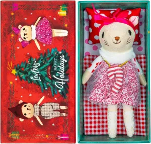 LEVLOVS Mouse in a Box Toy Baby Registry Animal Doll (Christmas Mouse Girl)