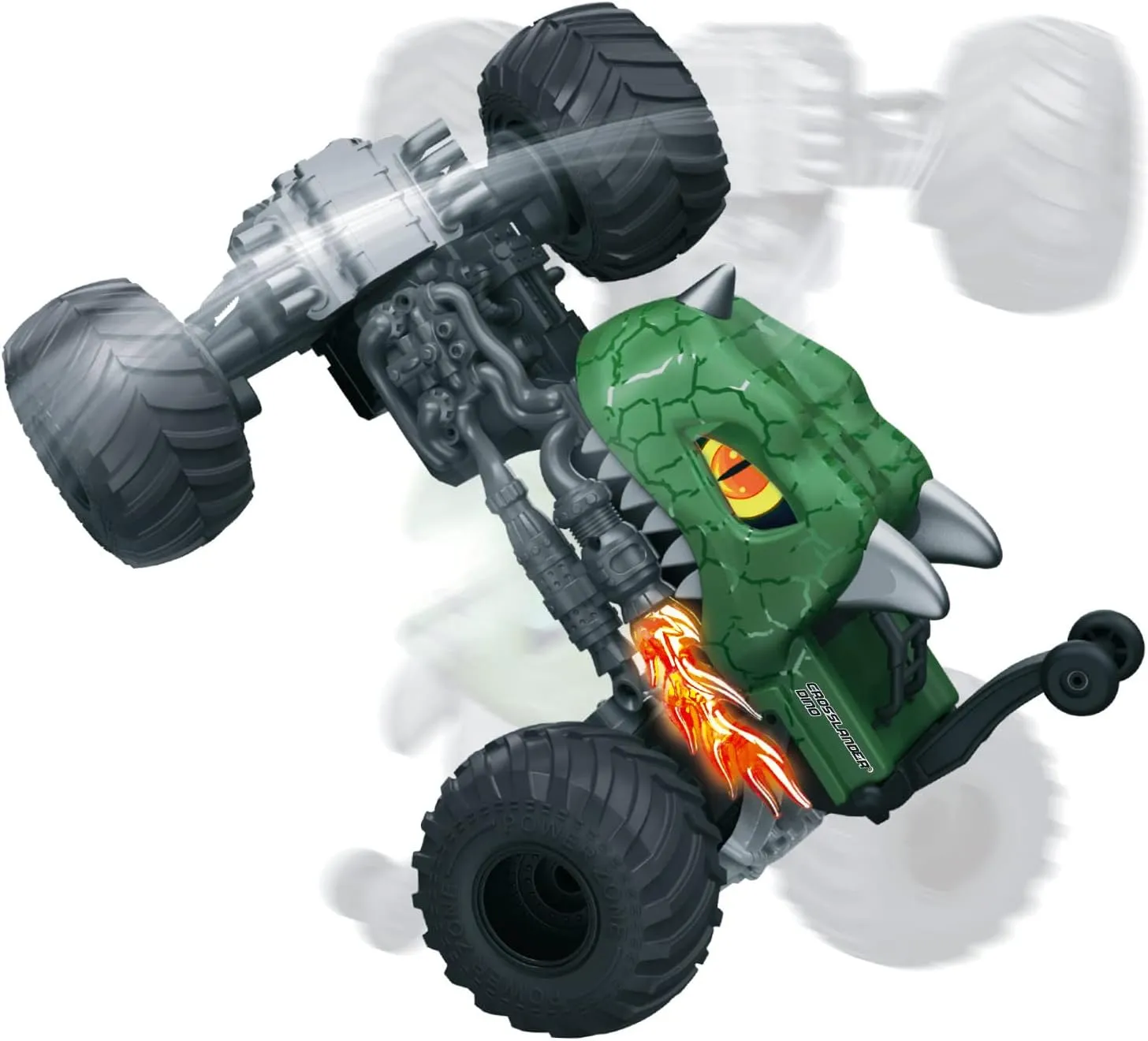 Lexibook, Crosslander® Dino, Remote controlled dinosaur car, up to 10km/h, crazy stunts, pitching, integrated gyroscope, light effects, rechargeable, RC59D,Green