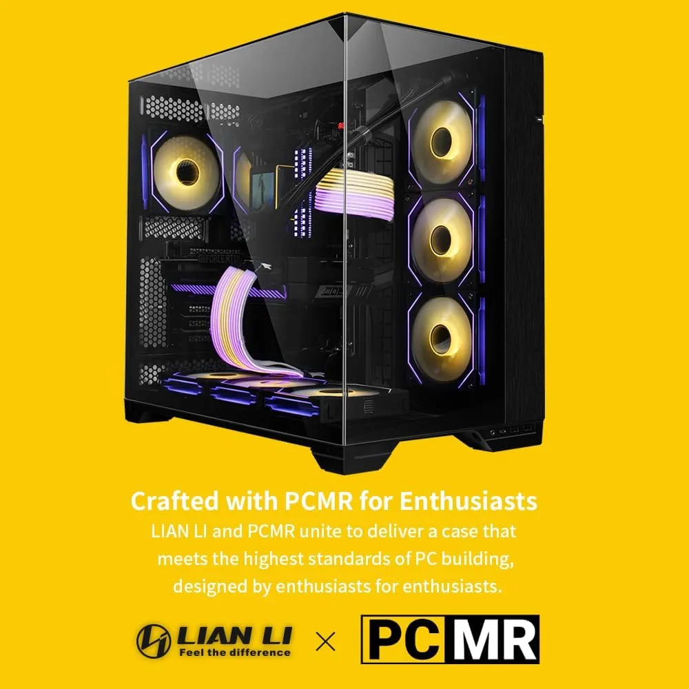 Lian Li O11 Vision -Three sided tempered glass panels - Dual-chamber ATX Mid Tower - Up to 2 × 360mm radiators - Removable motherboard tray for PC building - Up to 455mm large GPUs (O11VX.US)