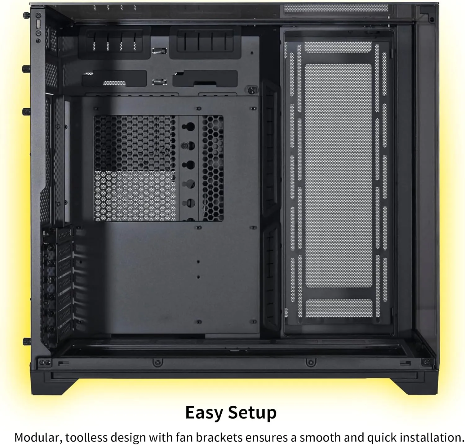 Lian Li O11 Vision -Three sided tempered glass panels - Dual-chamber ATX Mid Tower - Up to 2 × 360mm radiators - Removable motherboard tray for PC building - Up to 455mm large GPUs (O11VX.US)