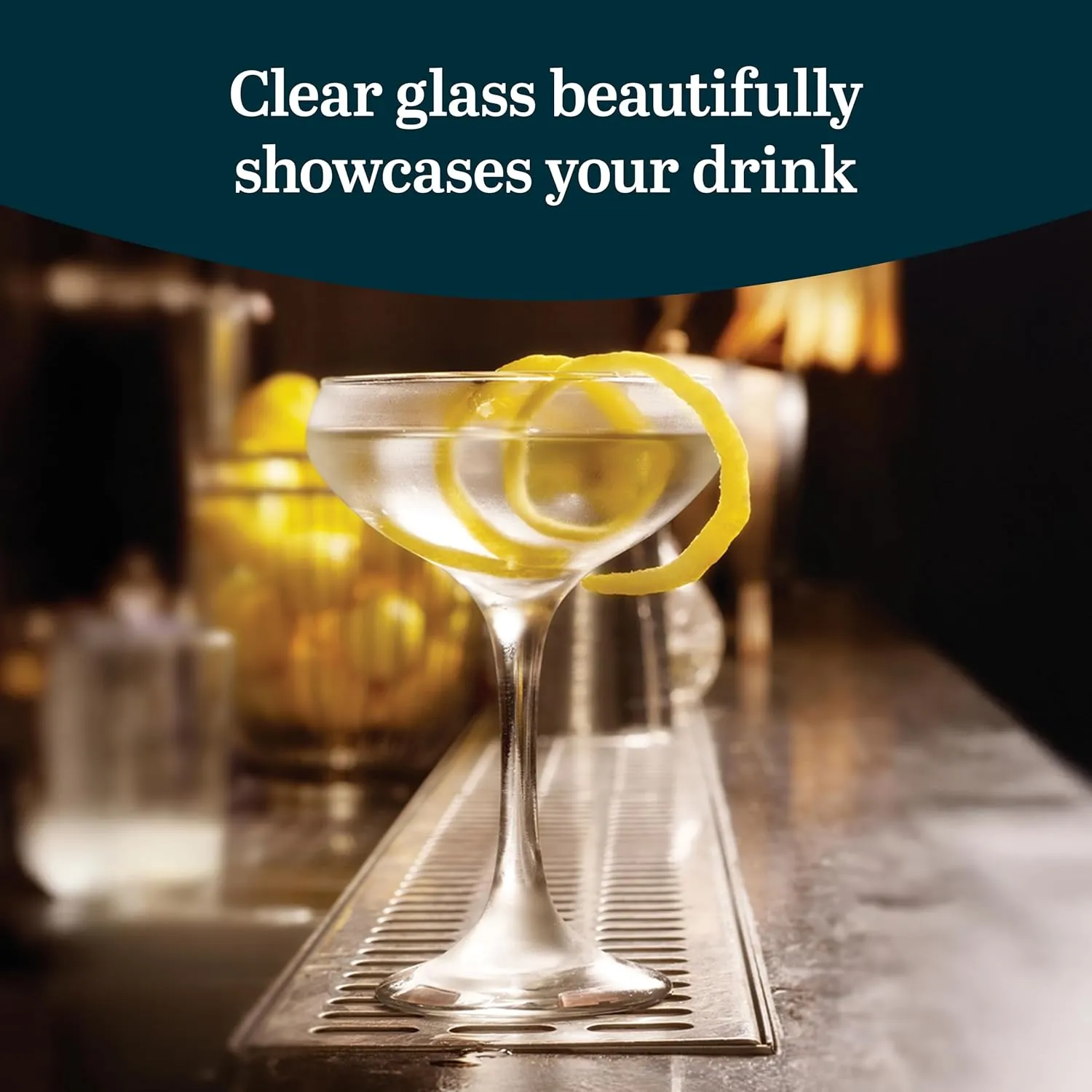 Libbey 3055 Perception Cocktail Coupe Glasses Set of 12, Elegant, Curvaceous Coupe Martini Glasses, 8.5 Oz Stemmed Cocktail Glasses for Beverages