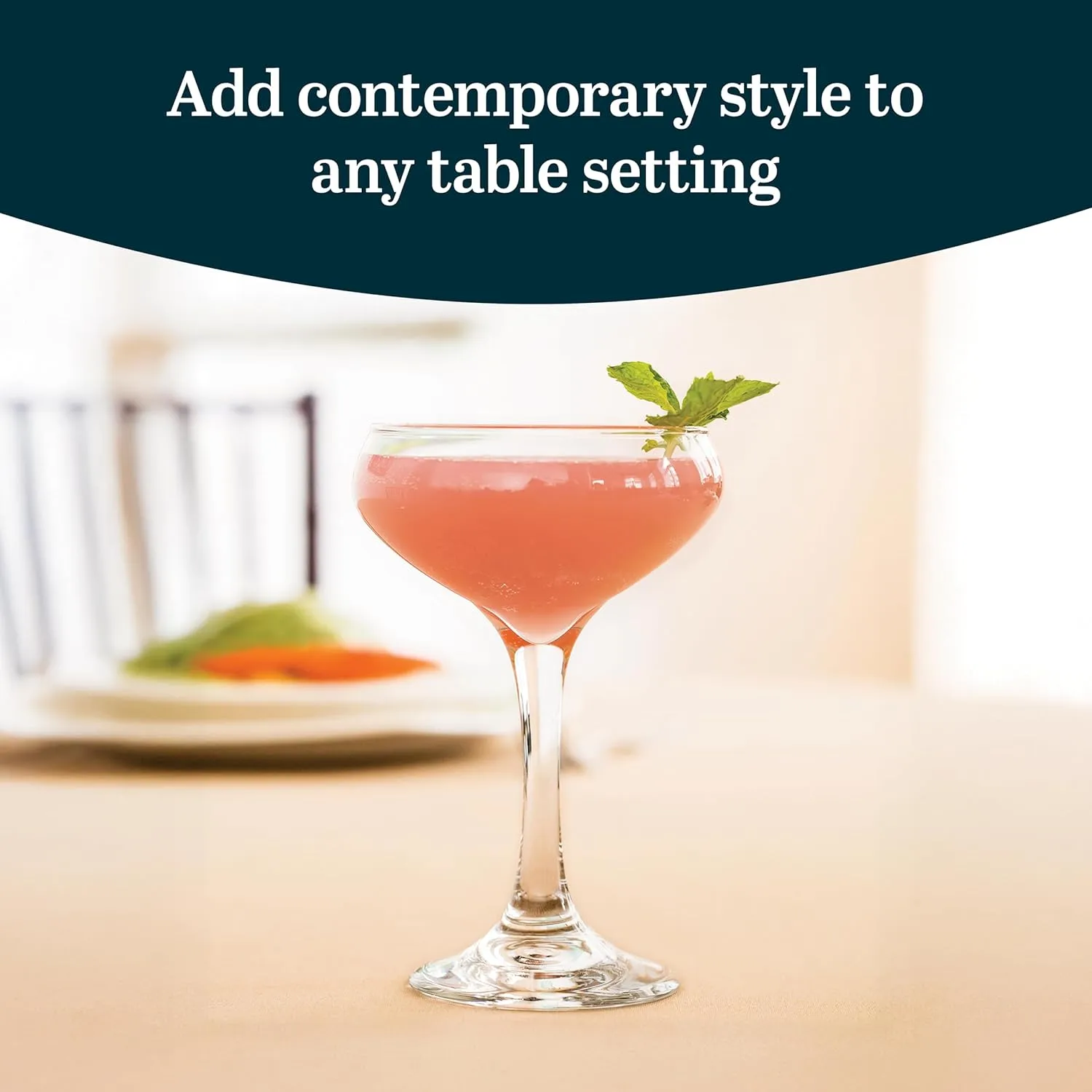 Libbey 3055 Perception Cocktail Coupe Glasses Set of 12, Elegant, Curvaceous Coupe Martini Glasses, 8.5 Oz Stemmed Cocktail Glasses for Beverages