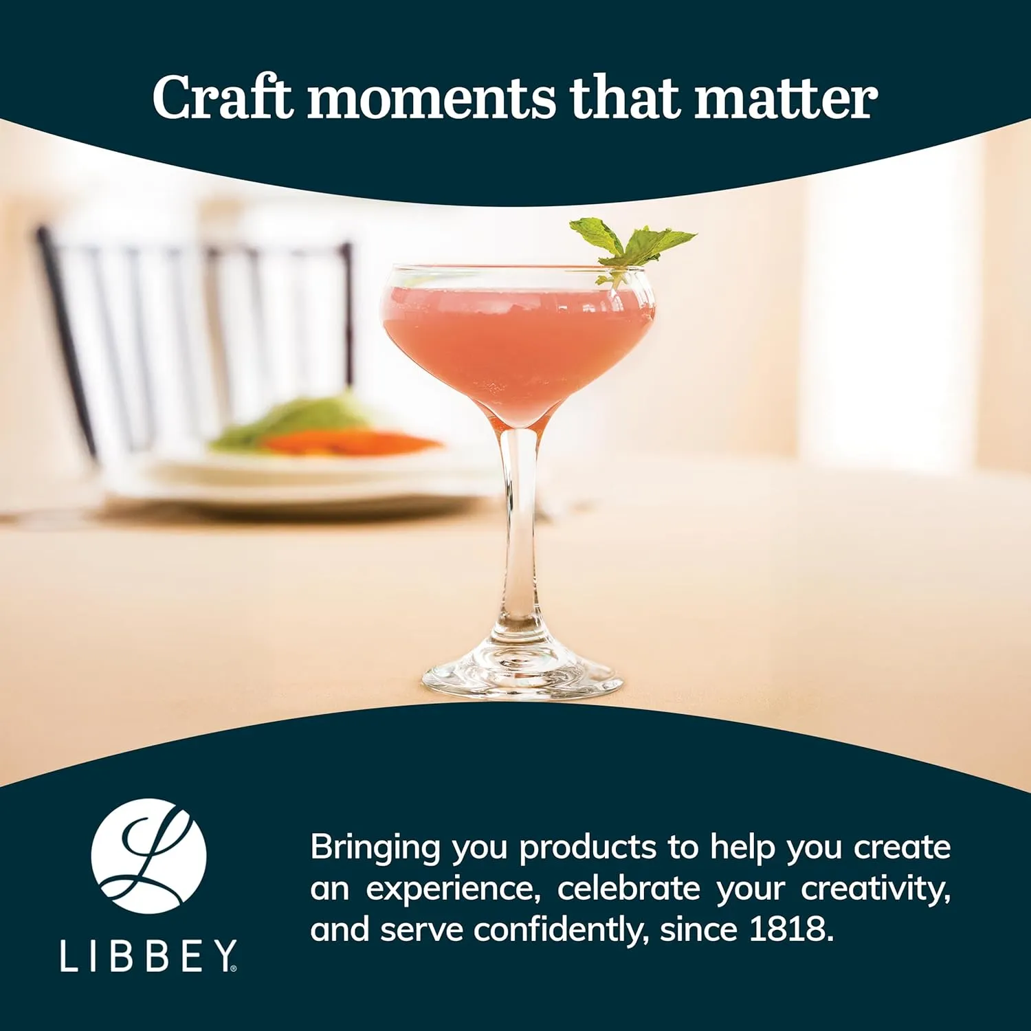 Libbey 3055 Perception Cocktail Coupe Glasses Set of 12, Elegant, Curvaceous Coupe Martini Glasses, 8.5 Oz Stemmed Cocktail Glasses for Beverages