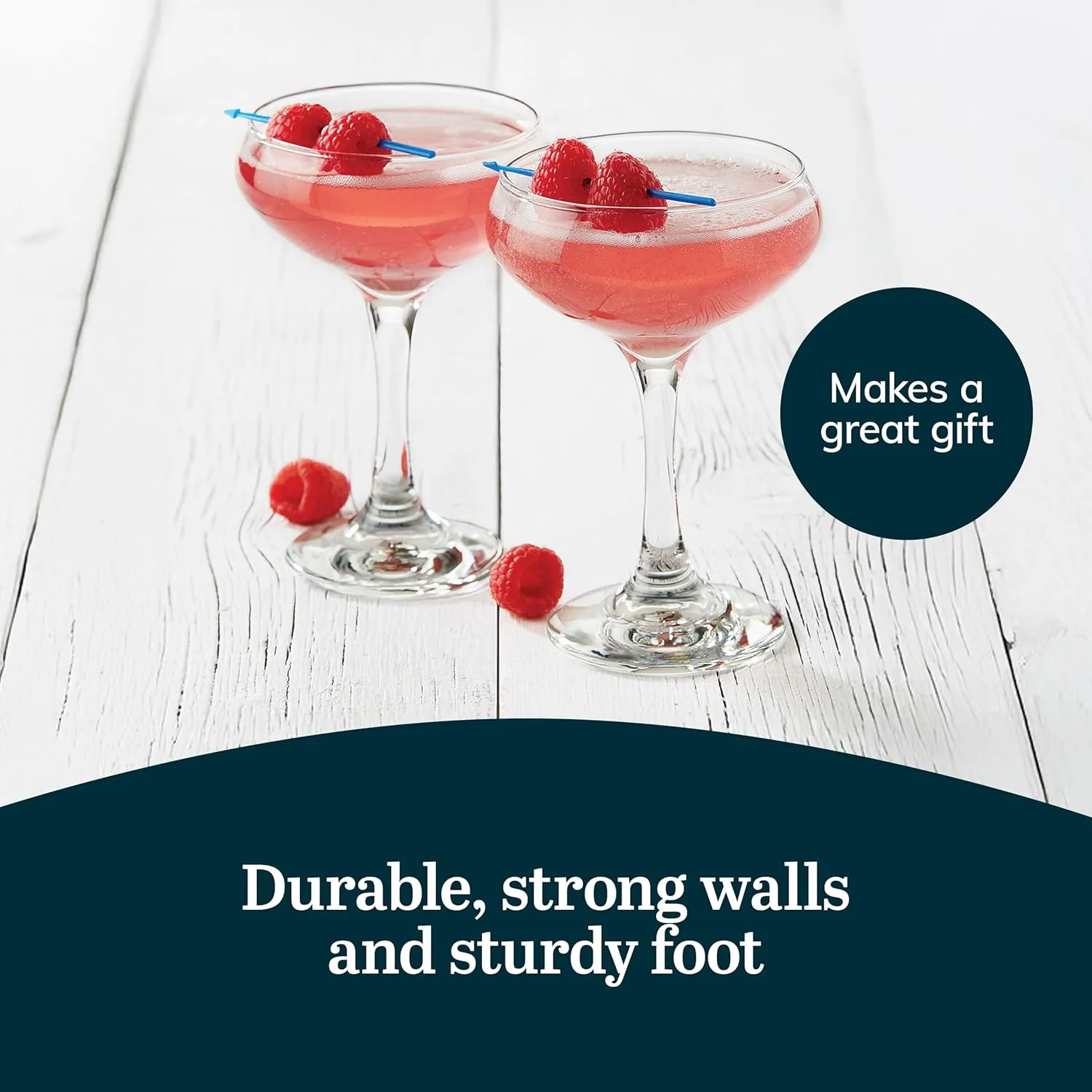 Libbey 3055 Perception Cocktail Coupe Glasses Set of 12, Elegant, Curvaceous Coupe Martini Glasses, 8.5 Oz Stemmed Cocktail Glasses for Beverages