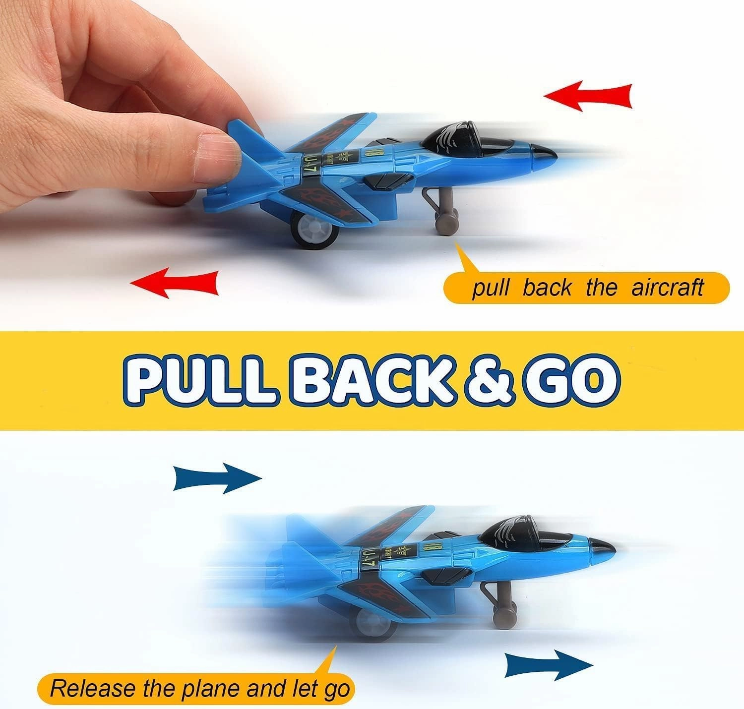 Liberty Imports Pull Back Airplanes Toys Vehicle Playset, Variety Pack of Helicopters, Stealth Bombers, Fighter Jets, Aircraft, Planes for Kids Toddlers Party Favors (18 Pack)