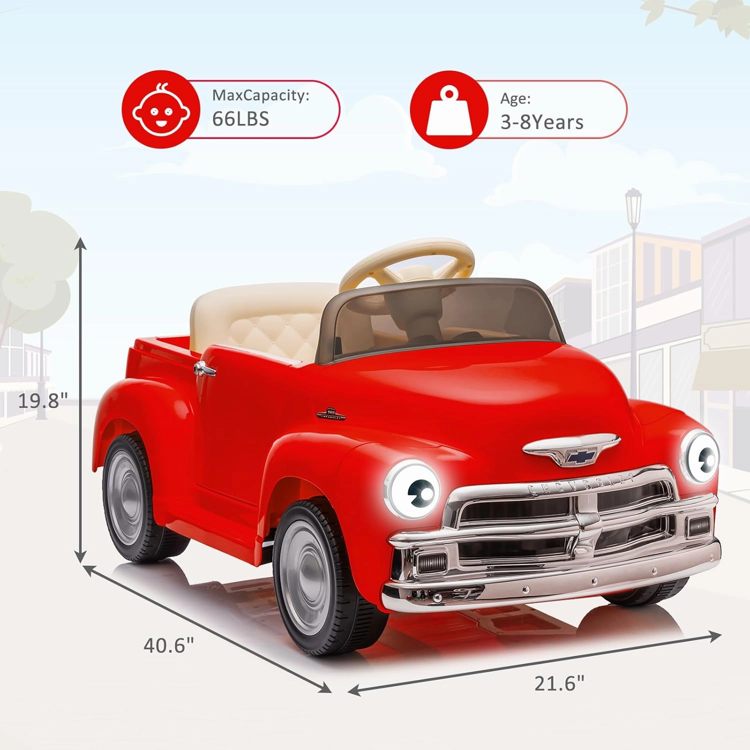 Licensed Chevrolet Ride On Car for Kids w/Parent Remote, 12V Ride On Car Toys for Ages 3-5, 2 Speed, Front &Ear Headlights, Kids Electric Cars with Dual Doors, 4 Wheel Cushion, Music Player