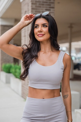 Life On The Go Taupe Active Tank FINAL SALE