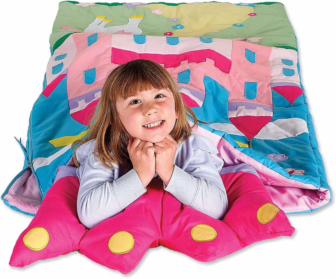Lillian Vernon Personalized Indoor Sleeping Bag - Kids Sleepover & Napper Sleep Sack - Plush, Cute, & Cozy Cotton Poly Blend - Girls, Boys, & Toddler 30” x 60” Size