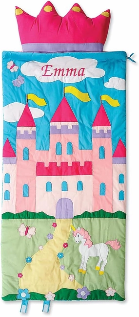 Lillian Vernon Personalized Indoor Sleeping Bag - Kids Sleepover & Napper Sleep Sack - Plush, Cute, & Cozy Cotton Poly Blend - Girls, Boys, & Toddler 30” x 60” Size