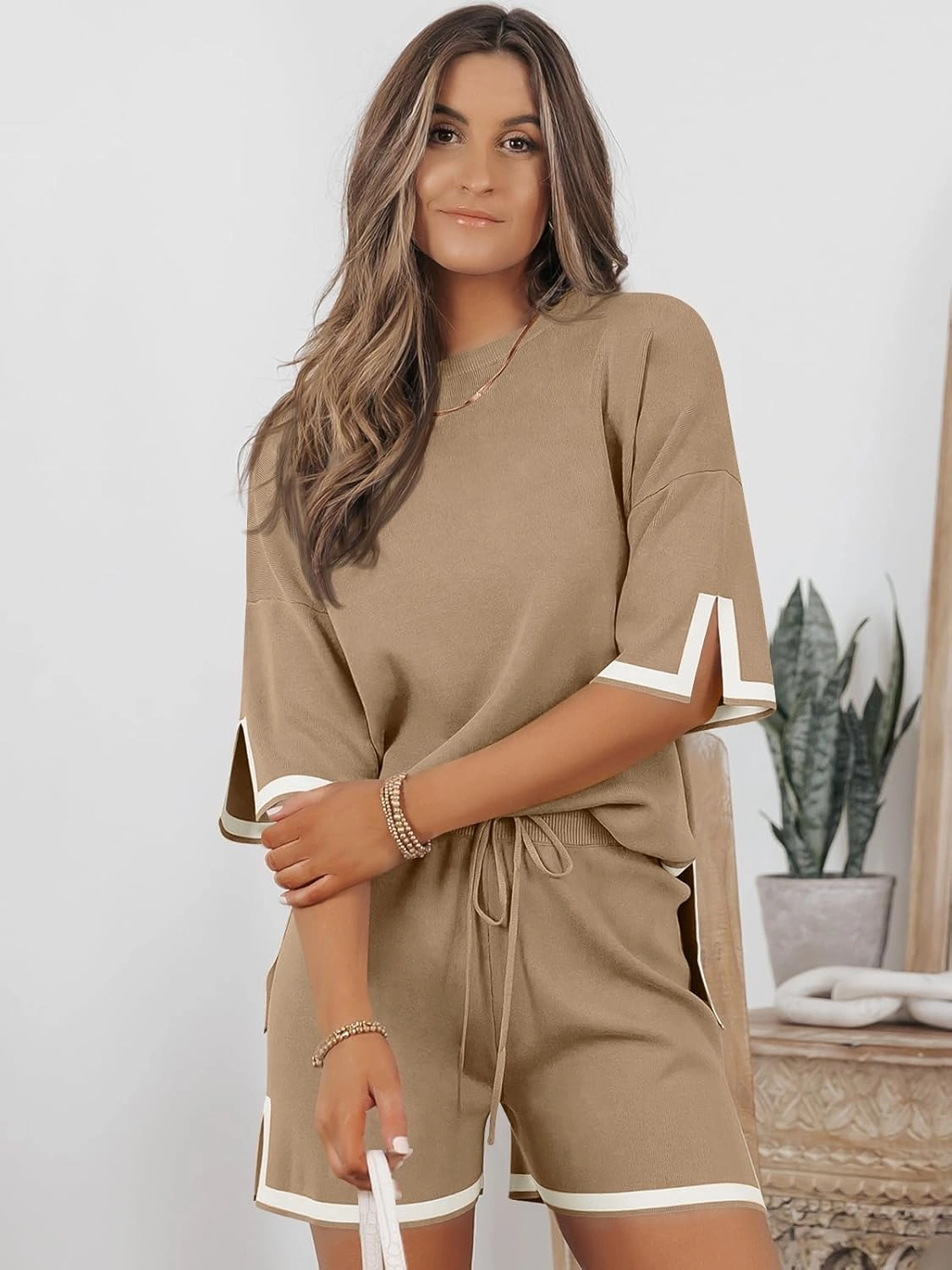 LILLUSORY 2 Piece Sets for Women Summer 2025 Two Piece Matching Lounge Sets Short Casual Outfits Cute Vacation Clothes