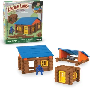 LINCOLN LOGS – Oak Creek Lodge – 137 Pieces - Real Wood Logs-Ages 3  - Best Retro Building Gift Set for Boys/Girls – Creative Construction Engineering – Top Blocks Game Kit - Preschool Education Toy