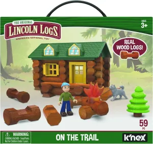LINCOLN LOGS-On The Trail Building Set-59 Pieces-Real Wood Logs - Ages 3  - Best Retro Building Gift Set for Boys/Girls-Creative Construction Engineering-Top Blocks Game Kit - Preschool Education Toy