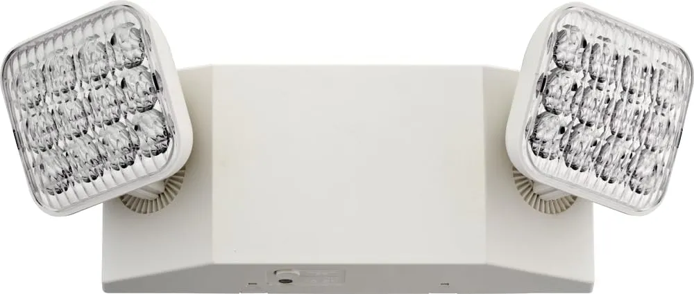 Lithonia Lighting Basics LED Emergency Light, Emergency Lighting with Dual Adjustable LED Lamp Heads, Wall Mount, Damp Location Rated, 90-Minute Backup, 120/277V, White, 4-Pack (EU2C CP4)