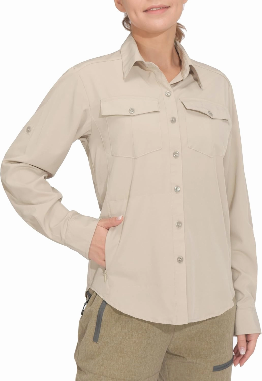 Little Donkey Andy Women's Stretch Quick Dry UPF50  Long Sleeve Shirt for Hiking, Travel, Camping