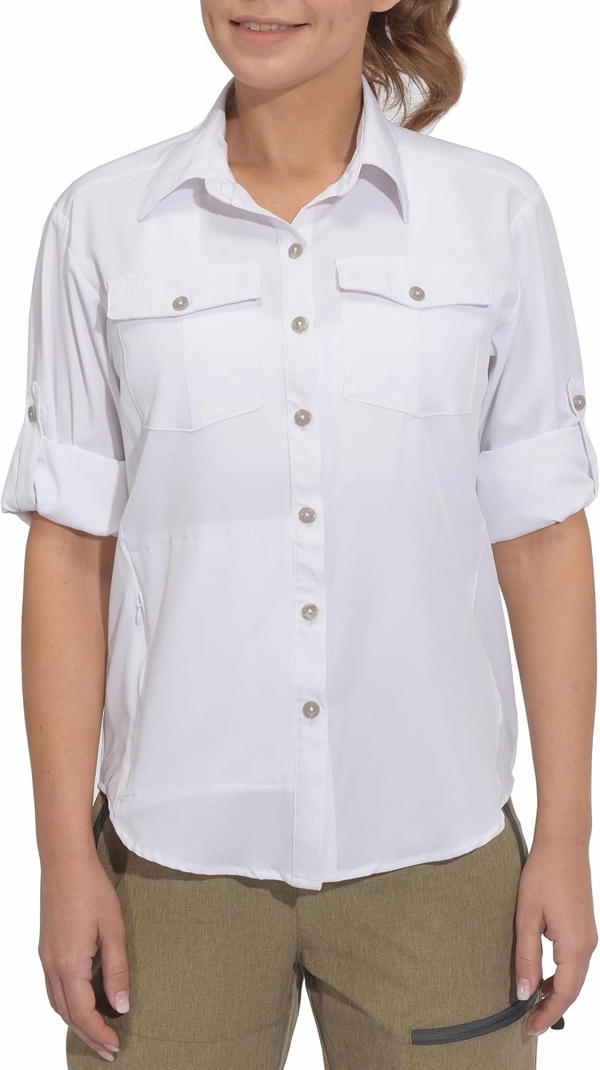 Little Donkey Andy Women's Stretch Quick Dry UPF50  Long Sleeve Shirt for Hiking, Travel, Camping