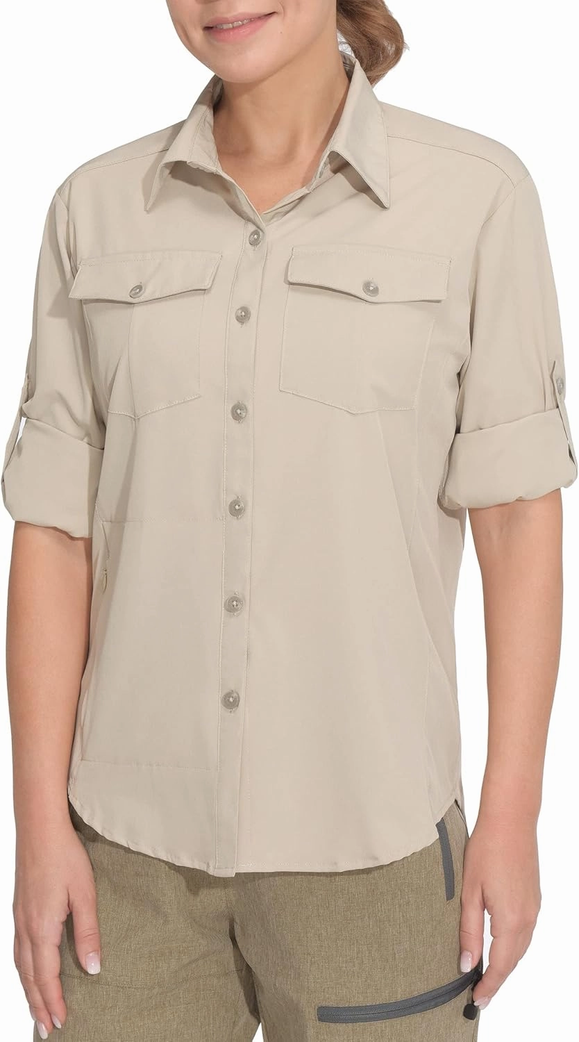 Little Donkey Andy Women's Stretch Quick Dry UPF50  Long Sleeve Shirt for Hiking, Travel, Camping