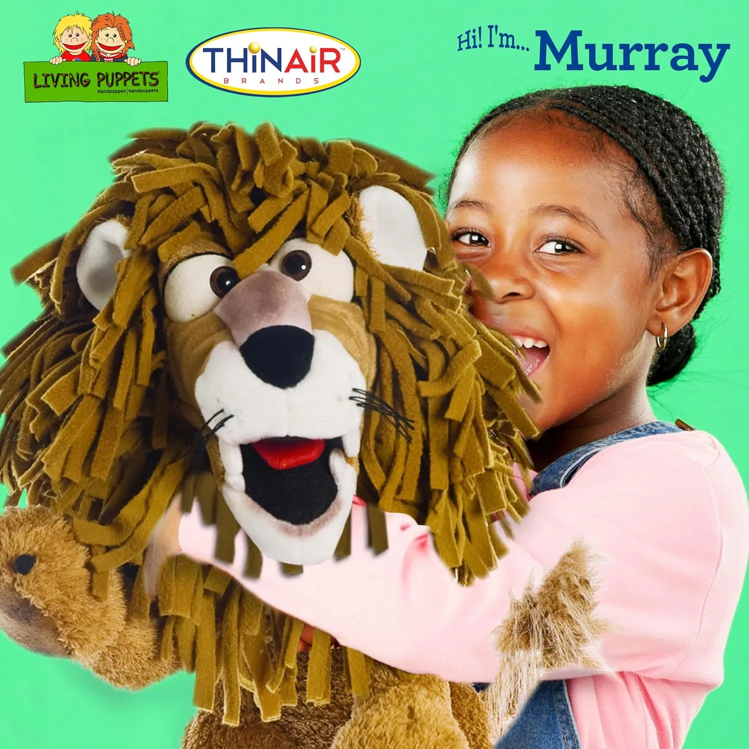 Living Puppets 17-Inch Lion Hand Puppet - Fine European Design, Ultra-Soft and Cuddly, Promotes Child Development, Safety Certified, Teacher-Recommended for Boys and Girls