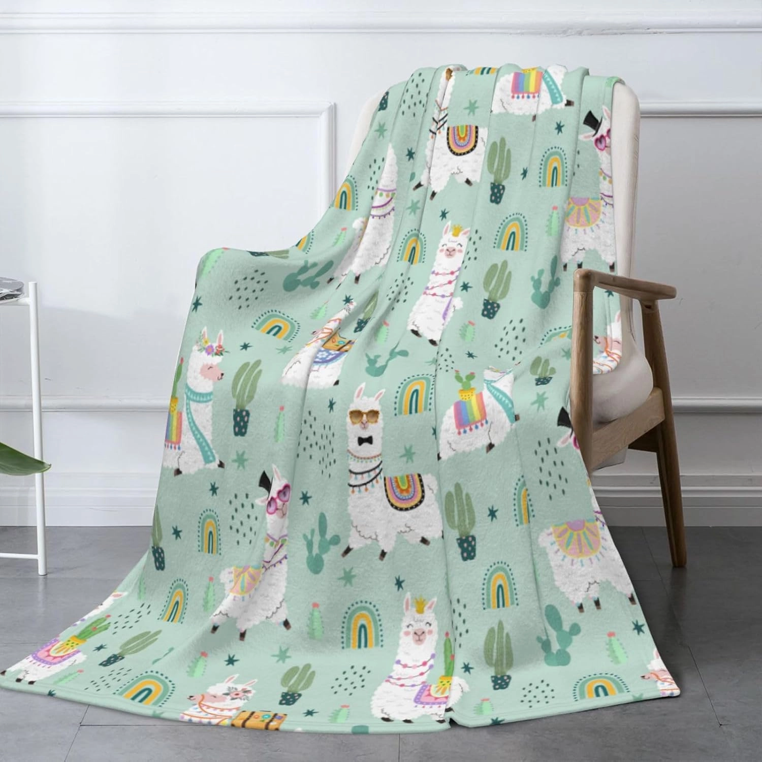 Llamas Blanket Throw Blanket for Bed Soft Cozy Fluffy Couch Blankets Fleece Blanket Throw Gifts for Women Men Girls Boys 50"x40"
