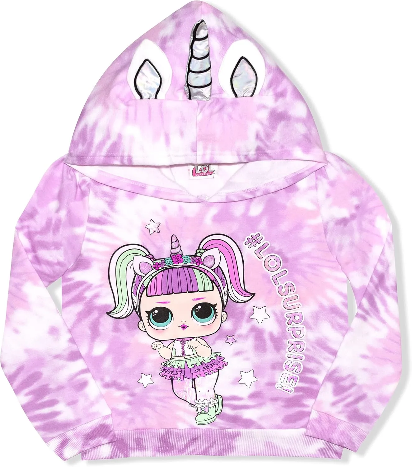 L.O.L. Surprise! Girls 2 Piece Hooded Sweatshirt and Pants Set for Big Kids