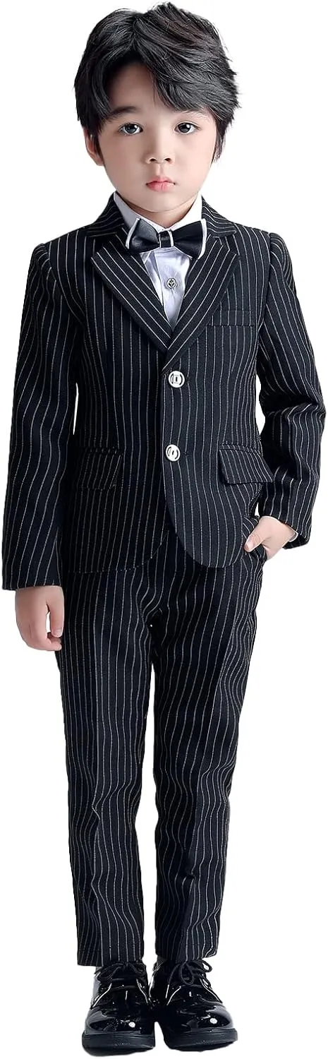 LOLANTA Boys Suit Wedding Ring Bearer Outfit Kids Suit Set, Blazer Pants Bow Tie Dress Clothes Formal Wear