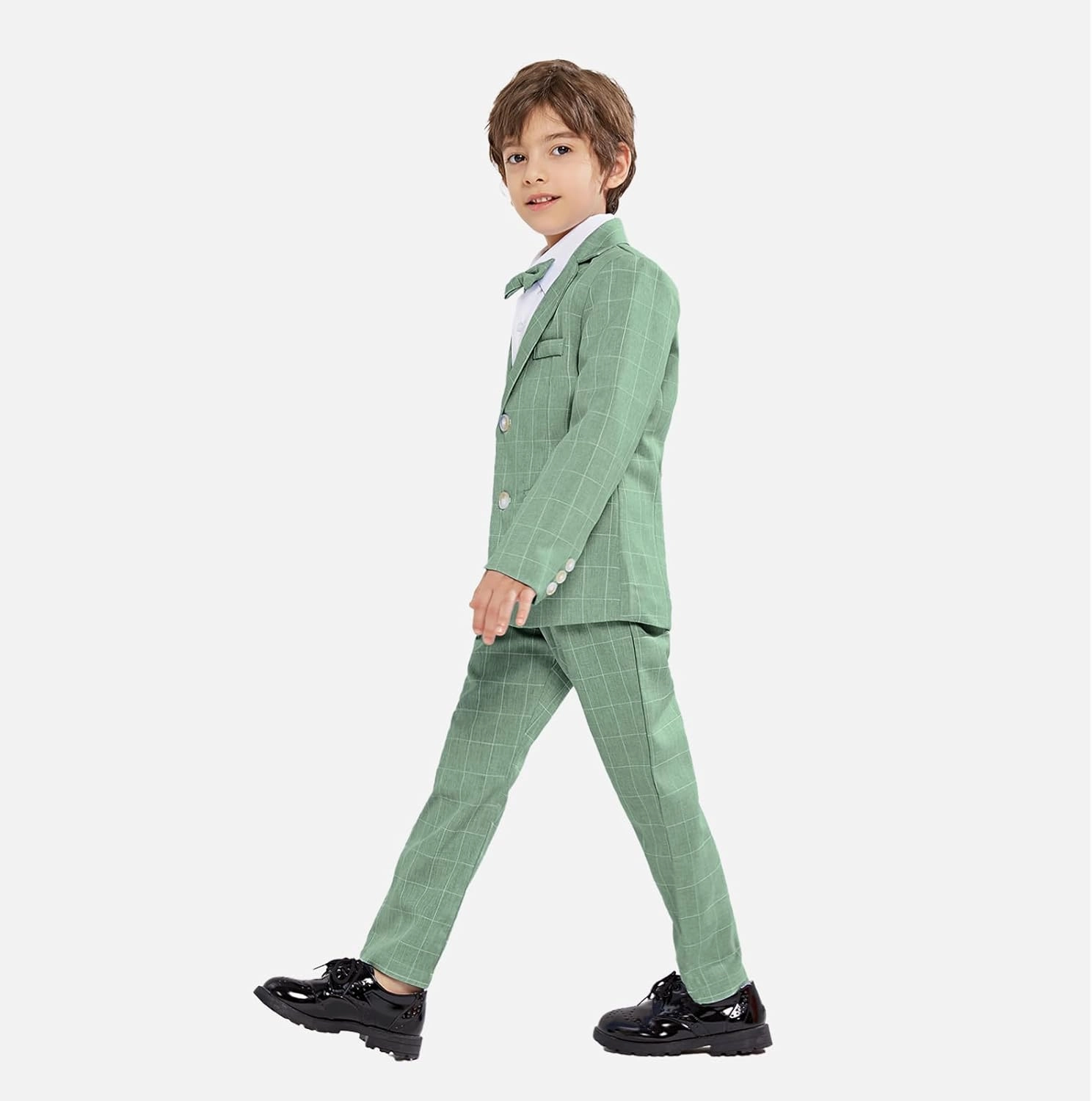 LOLANTA Boys Suit Wedding Ring Bearer Outfit Kids Suit Set, Blazer Pants Bow Tie Dress Clothes Formal Wear