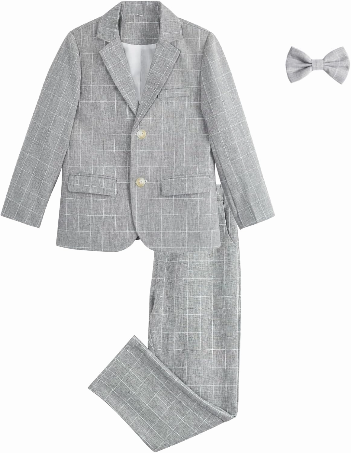 LOLANTA Boys Suit Wedding Ring Bearer Outfit Kids Suit Set, Blazer Pants Bow Tie Dress Clothes Formal Wear