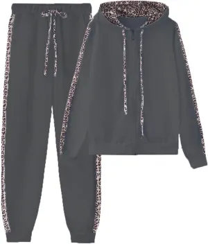 Lounge Hoodie Sweatsuit Sets Leisure Winter Hooded Plush Women Suits Half Zip Sweatsuit Matching Set